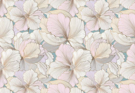 Pastel delightful flowers wall mural - 13836