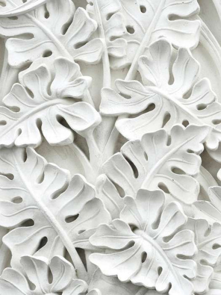 Gypsum palm leaves, 3D effect wall mural - 10052A