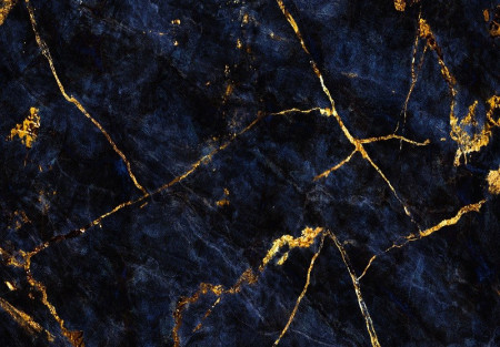 Stone structure marble navy blue gold wall mural - 14144