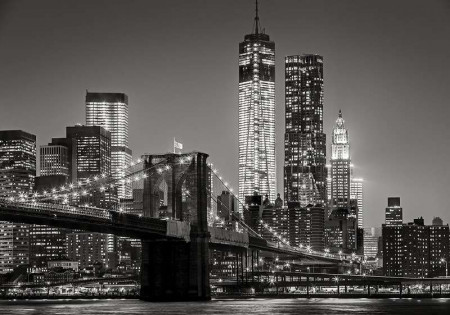Black and white night city image - 13032
