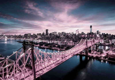 Luminous bridge at night wall mural - 13330