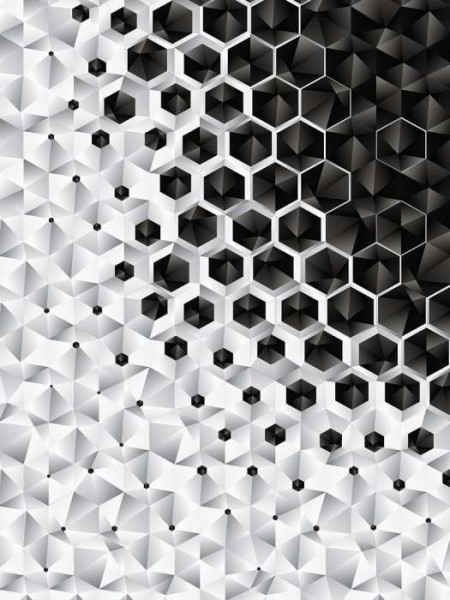 Minimalist wall mural in black and white - 10685A