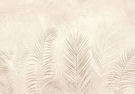 Nature leaves pastel pink botanical wall mural - 14132