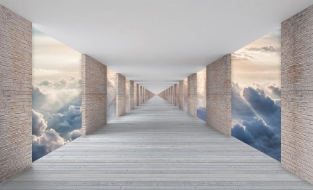 Wall mural Hallway above the skies, clouds and earth - 13659