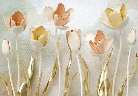 Nature flowers tulips abstract 3D wall mural - 14105