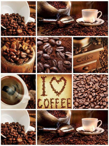 Coffee themed living room wall mural - 10448A