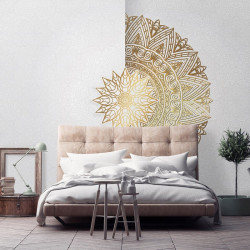 Boho style Mandala gold 3D effect wall mural - 14153
