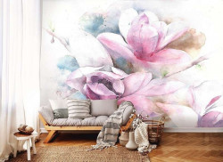 Flowers in a white background, wall mural - 13008