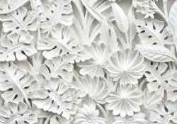 Gypsum palm leaves 3D effect wall decor -10052