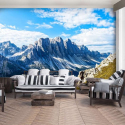 Mountain ridges, mountain top blue sky wallpaper - 12997