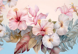 Pink Plumerias Wall Mural - 14665