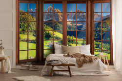 3D Window Effect Alpine Landscape wall mural - 14203