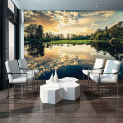 Calming image of lake and forest reflections - 12024
