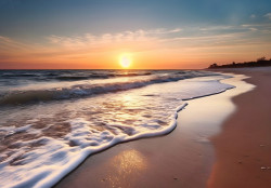 Charming sunrise on the beach Wall Mural - 14770