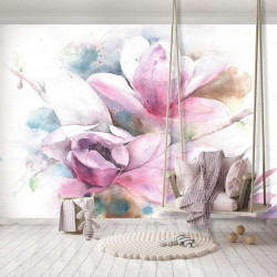Flowers in a white background, wall mural - 13008