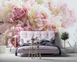 Gentle pink peonies wall mural - 13817