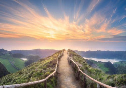 Path over the hills calm wall mural - 12661