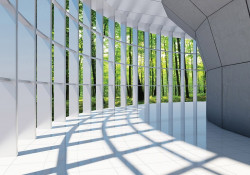 3D modern house hallway wall mural - 10057