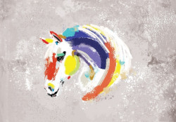 Colourful horse art graffiti wall mural - 14121