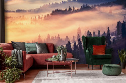 Deep misty forest landscape wallpaper - 13572