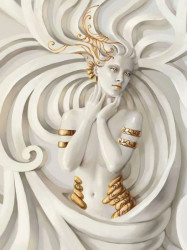 Enchantress with golden elements wallpaper - 3043A