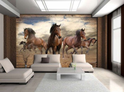 Free running horses, wild animals wall paper - 10083A