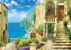 Mediterranian sea view wall paper - 11418