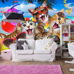 Smiling cats, Children's room wall mural - 12866