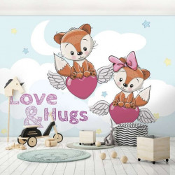 Love & hugs text wall poster - 12537