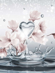 Love message floral wall mural - 10163A