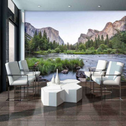 River, forest and mountains, nature wall mural - 11815
