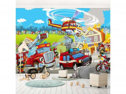 Firefighters wall mural for kids - 12549