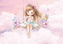Girl on a swing Wall Mural - 14798