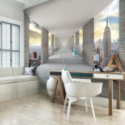 Hallway above the skyscrapers in New York wall mural - 13662