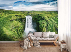 Waterfall in a green place wallpaper - 12985
