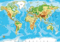 World map as wall poster, wallmural - 10250
