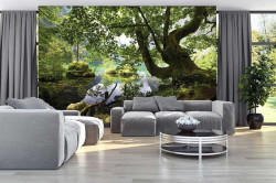 Green forest lake bedroom wallpaper - 10222