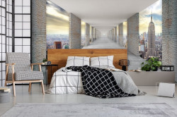 Hallway above the skyscrapers in New York wall mural - 13662