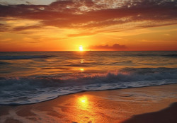 Inspirational sunset on the beach Wall Mural - 14771