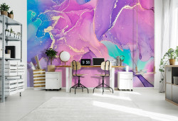 Marble immitation pink lilac gold wall mural - 14147