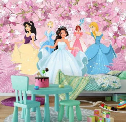 Princesses, wall mural in pink - 13236