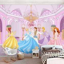 The princess in the ballroom, girl's room wall mural - 13237