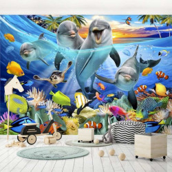 Under the ocean animals life wallpaper, dolphins - 12851