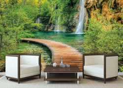 Zen garden waterfall and path wallpaper - 1967