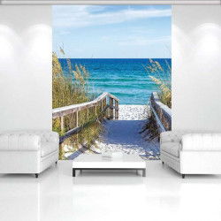 Beach walkway with blue sea in the background - 3462A