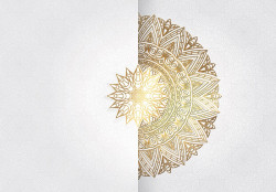 Boho style Mandala gold 3D effect wall mural - 14153
