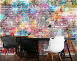 Colorful brick wall imitation wall decor - 13041