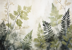 Green painted leaves Wall Mural - 14880