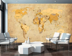 Rustic political map of world wallpaper - C04122