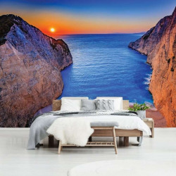 Sunset by the ocean bright colors wall mural - 13047